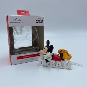 2021 Hallmark Red Box Disney Mickey Mouse "Dream" Glitter Christmas Ornament